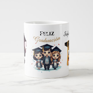Personalized Black Gold Graduate Mug ジャンボコーヒーマグカップ
