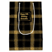Personalized Black Gold Minimalist Gift Bag ミディアムペーパーバッグ (裏面)
