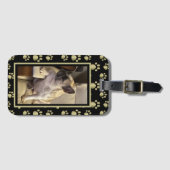 Personalized Black & Gold Pet Luggage Tag ラゲッジタグ (正面横)