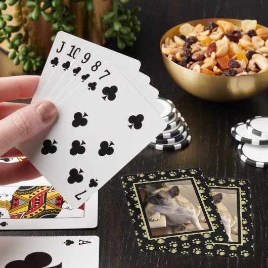 Personalized Black & Gold Pet Playing Cards トランプ (インサイチュ)