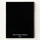 Personalized Black golden Artist Sketchbook ノートブック (裏面)