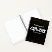 Personalized Black golden Artist Sketchbook ノートブック (内部)