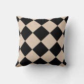 Personalized Black Harlequin Checkered Diamond クッション (裏面)