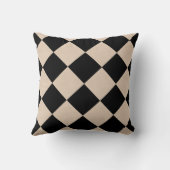 Personalized Black Harlequin Checkered Diamond クッション (裏面)