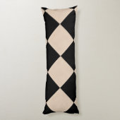 Personalized Black Harlequin Checkered Diamond ボディピロー (裏面 (縦))