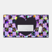 Personalized Black Heart Photo Desk Pad デスクマット (キーボード&マウス)