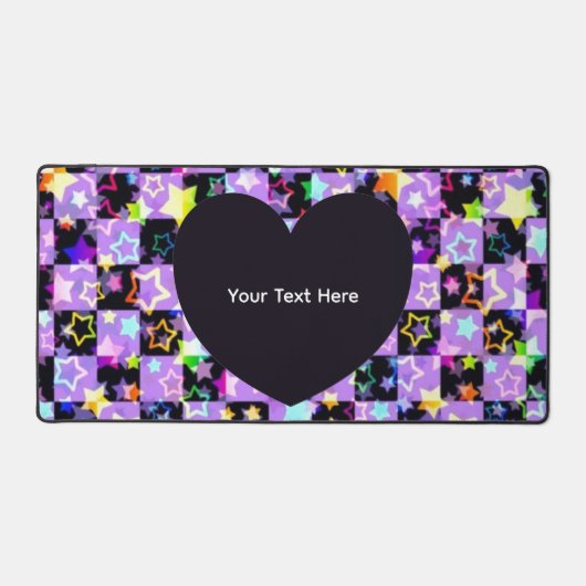 Personalized Black Heart Photo Desk Pad デスクマット (正面)