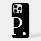 Personalized Black Initial Letter Phone Case iPhoneケース (裏面)