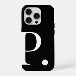 Personalized Black Initial Letter Phone Case iPhone 15 Proケース