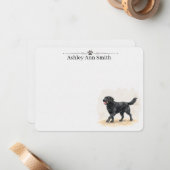 Personalized Black Lab Flat Note Card Stationery ノートカード (正面/裏面インサイチュ)