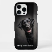 Personalized Black Lab Portrait iPhoneケース (裏面)
