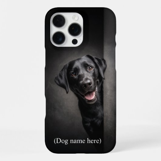 Personalized Black Lab Portrait iPhoneケース (裏面)