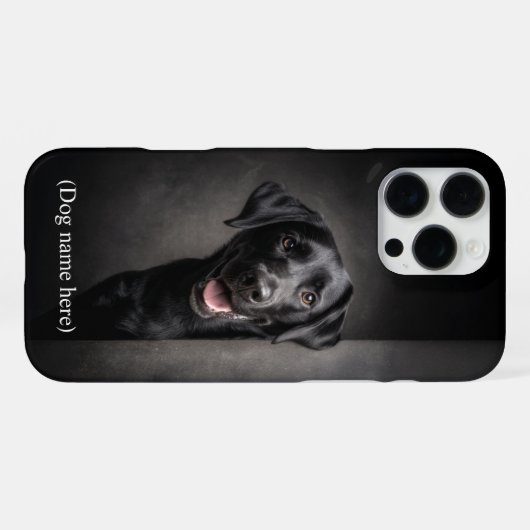 Personalized Black Lab Portrait iPhoneケース (裏面横)