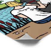 Personalized Black Labrador Family Blonde S  ポスター (角)