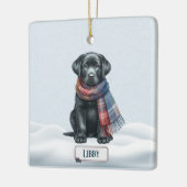 Personalized Black Labrador Retriever Ornament  セラミックオーナメント (左)