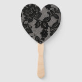 Personalized Black Lace Floral Elegant Monogram ハンドファン (裏面)