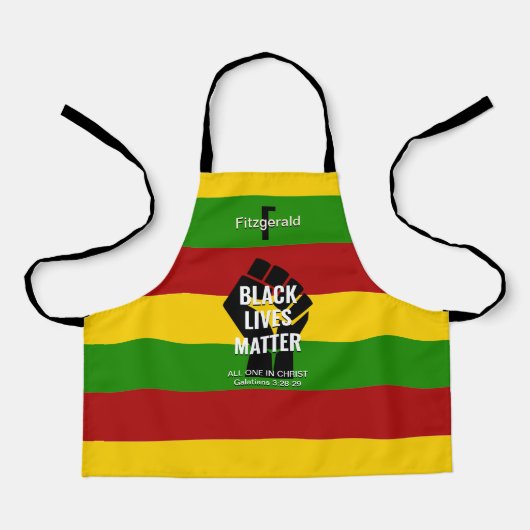 Personalized | BLACK LIVES MATTER | キリスト教 エプロン (正面)