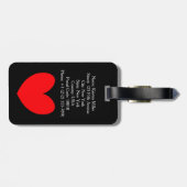 Personalized Black Luggage Tag with Red Heart ラゲッジタグ (裏面横)