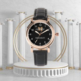 Personalized Black Modern Initial Name 腕時計