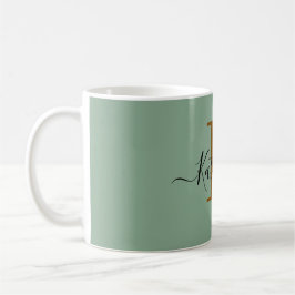 Personalized Black Monogram Coffee Mug with Name コーヒーマグカップ