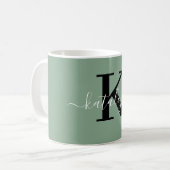 Personalized Black Monogram Coffee Mug with Name コーヒーマグカップ (正面左)