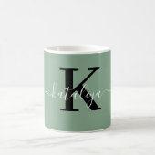 Personalized Black Monogram Coffee Mug with Name コーヒーマグカップ (中央)