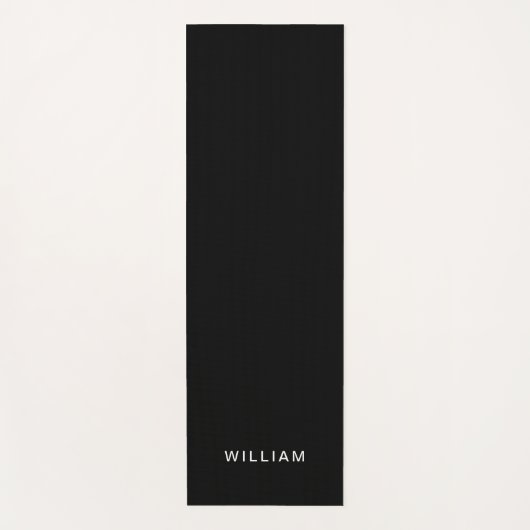 Personalized Black & Monogram Name Yoga Mat ヨガマット (正面)