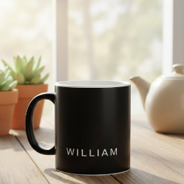 Personalized Black & Monogram with Custom モーフィングマグカップ