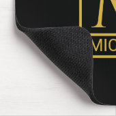 Personalized Black Mouse Pad with Initial & Name マウスパッド (コーナー)