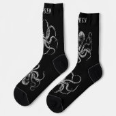 Personalized Black Octopus Socks with Name ソックス (左)
