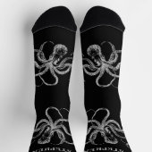 Personalized Black Octopus Socks with Name ソックス (上部)