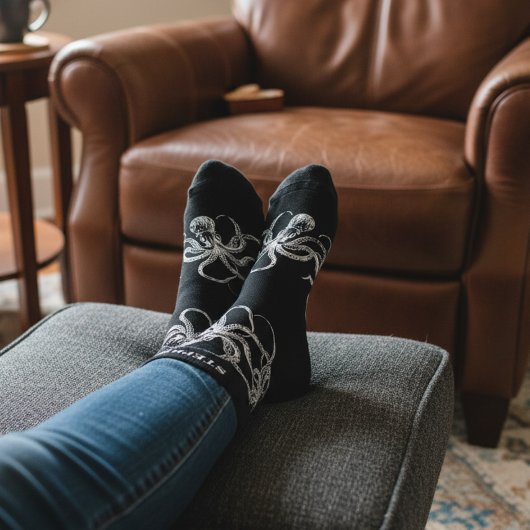 Personalized Black Octopus Socks with Name ソックス