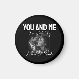 Personalized Black Photo Couple 'You and Me'  マグネット