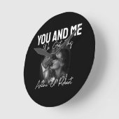 Personalized Black Photo Couple You and Me  ラウンド壁時計 (傾斜)