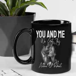 Personalized Black Photo Couple You and Me Mug ツートーンマグカップ