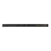 Personalized Black Ribbon with Gold Name Text サテンリボン (正面)