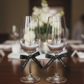 Personalized Black Ribbon with Gold Name Text サテンリボン