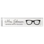 Personalized black school teacher glasses デスクネームプレート (正面)