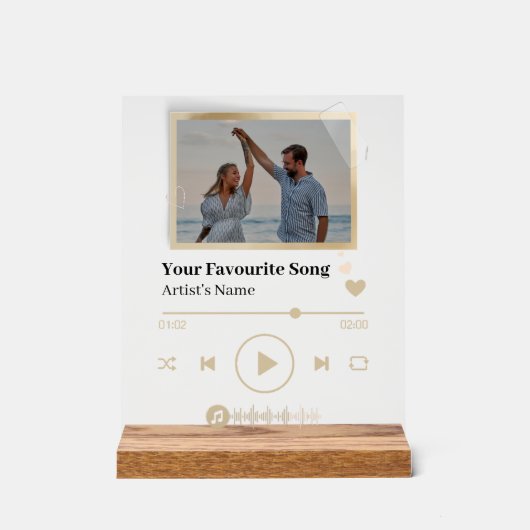 Personalized Black Spotify Music Photo Plaque  アクリルサイン (正面)