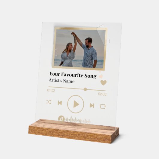 Personalized Black Spotify Music Photo Plaque アクリルサイン (傾斜)