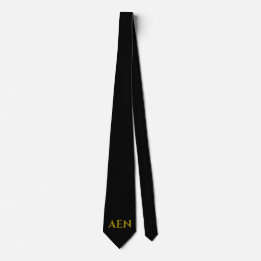 Personalized Black Tie and Gold Monogram ネクタイ