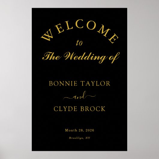 Personalized Black Wedding Display ポスター (正面)