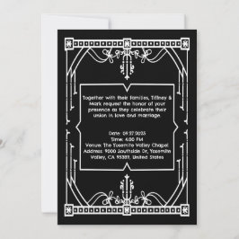 Personalized Black Wedding Invitation Card 招待状