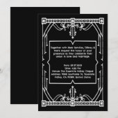 Personalized Black Wedding Invitation Card 招待状 (正面/裏面)
