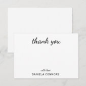 Personalized Black & White サンキューカード (正面/裏面)