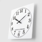 Personalized Black & White スクエア壁時計 (傾斜)