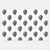 Personalized Black & White Axolotl Birthday ラッピングペーパーシート (正面3)