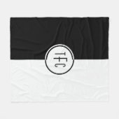 Personalized Black & White Geometric Design Fleece フリースブランケット (正面(横))