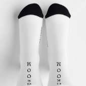 Personalized Black & White GROOM Wedding Socks ソックス (上部)