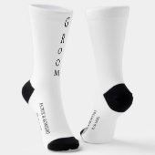 Personalized Black & White GROOM Wedding Socks ソックス (傾斜あり)